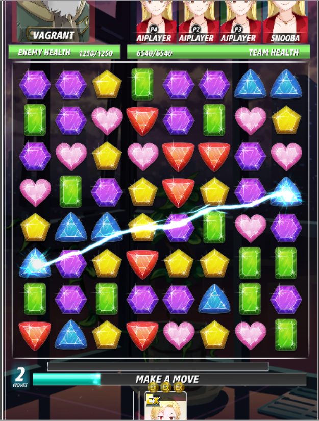 Chief Puzzle Officer — match-3 gem battle board