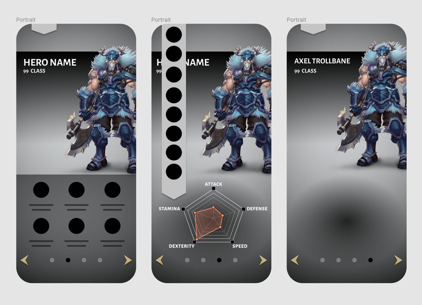 Fantasy Mobile — Hero Cards