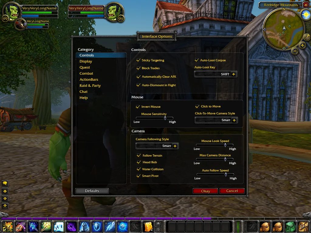 World of Warcraft — Interface Options
